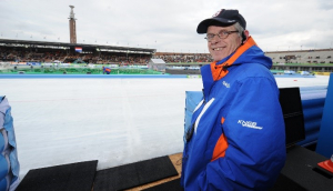 Hein als scheidsrechter op de Coolste Baan